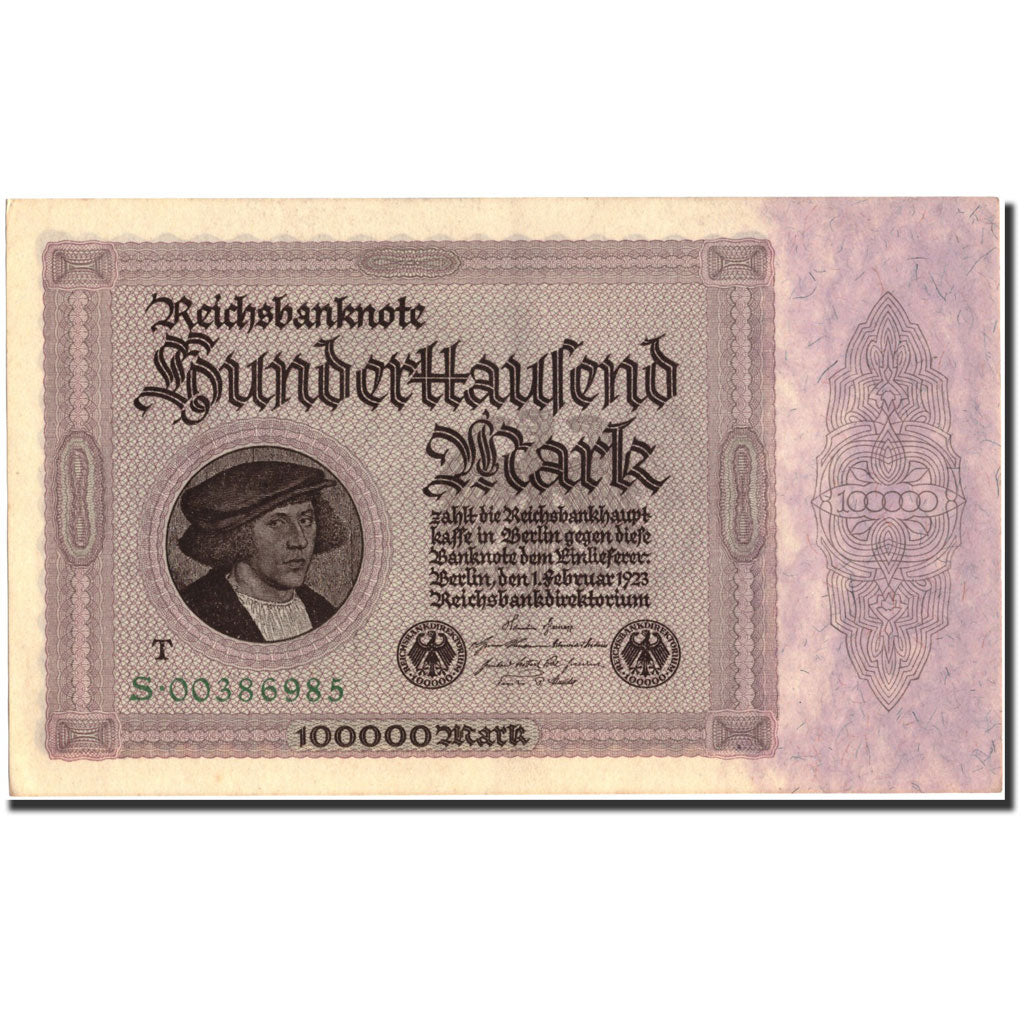 Banknote, Germany, 100,000 Mark, 1923, 1923-02-01, KM:83b, AU(55-58)