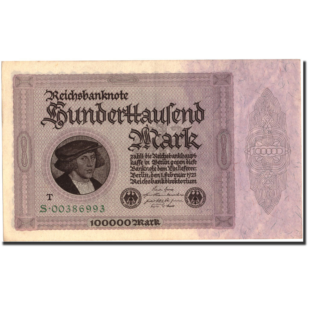 Banknote, Germany, 100,000 Mark, 1923, 1923-02-01, KM:83b, AU(55-58)