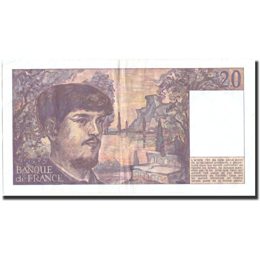 Frankreich, 20 Francs, 20 F 1980-1997 ''Debussy'', 1985, KM:151a, 1985, SS
