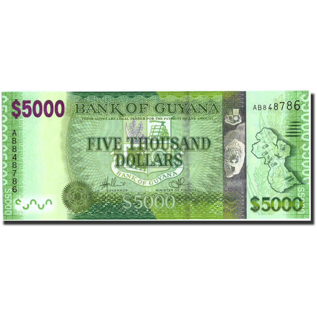 Banconote, Guyana, 5000 Dollars, Undated (2013), KM:40, Undated, SPL