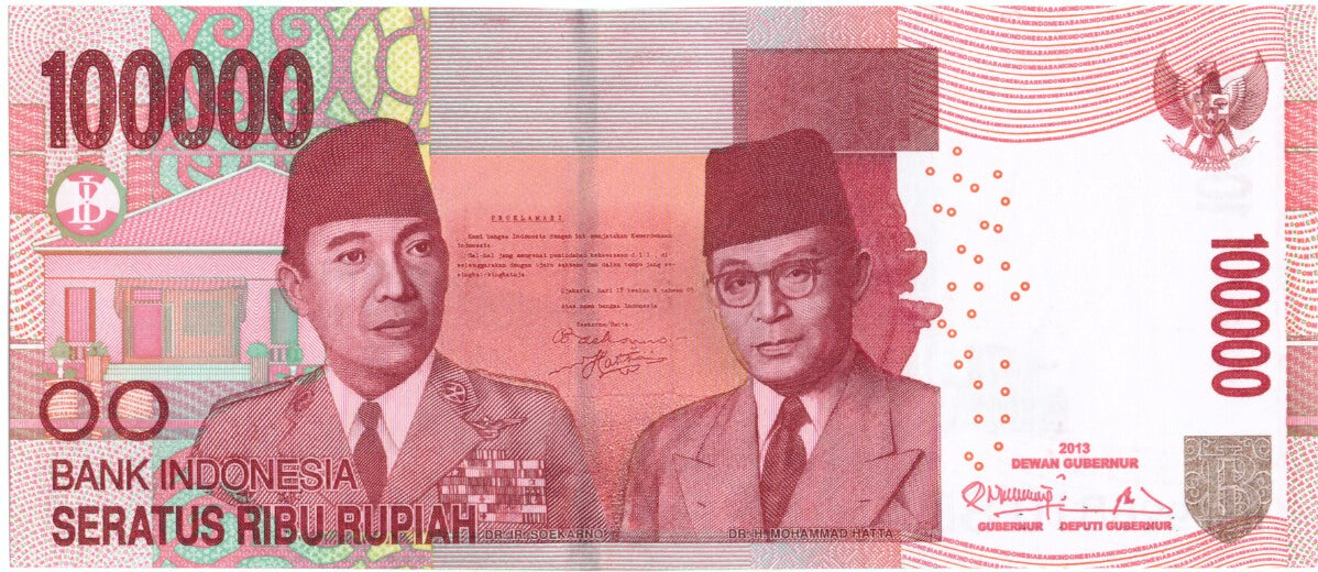 Banknote, Indonesia, 100,000 Rupiah, 2013, 2013, KM:153a, UNC(64)