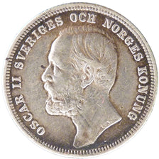 SWEDEN, Krona, 1890, KM #760, EF(40-45), Silver, 25, 7.50