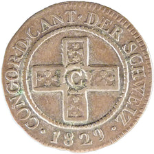 Switzerland, 5 Rappen, 1829, KM #24, EF(40-45), Billon, 2.00