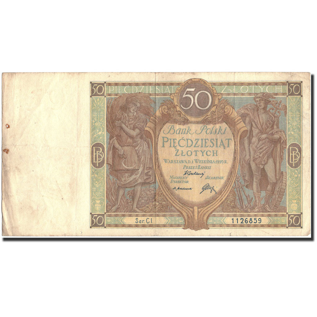 Geldschein, Polen, 50 Zlotych, 1929, 1929-09-01, KM:71, S