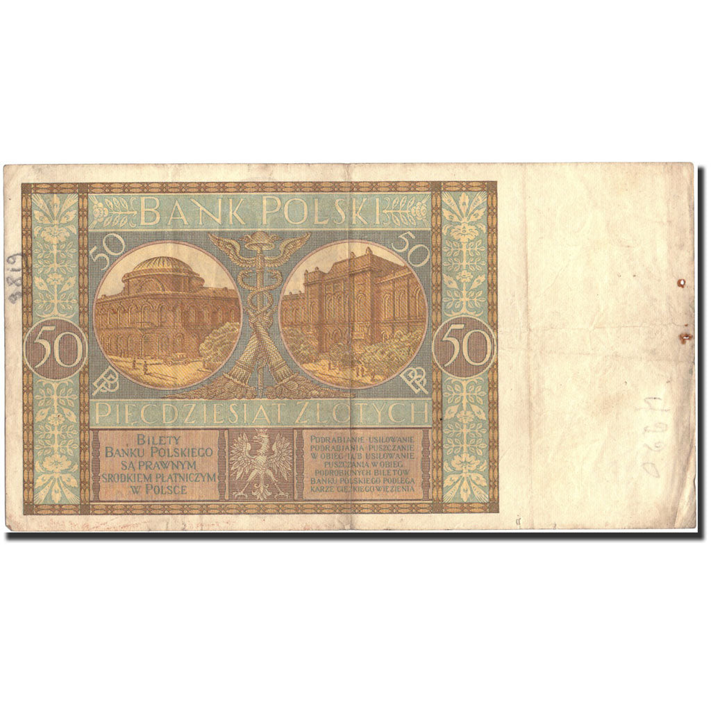 Geldschein, Polen, 50 Zlotych, 1929, 1929-09-01, KM:71, S