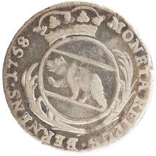 SWISS CANTONS, 20 Kreuzer, 1758, KM #119, EF(40-45), Silver, 4.10