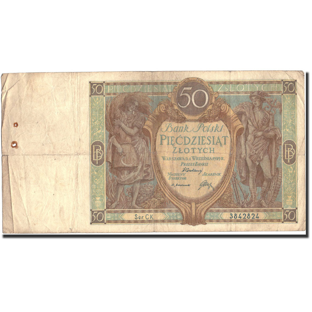 Banknote, Poland, 50 Zlotych, 1929, 1929-09-01, KM:71, VG(8-10)