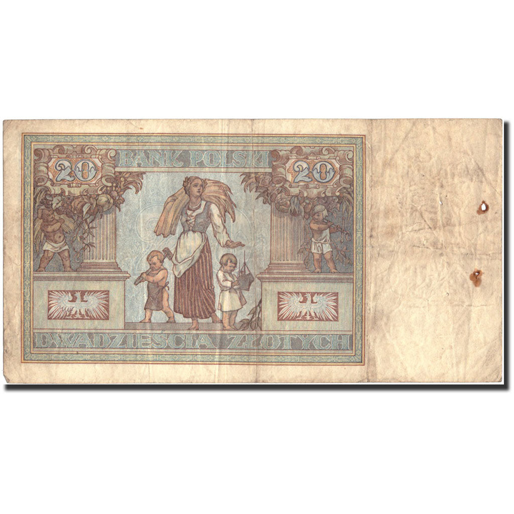 Geldschein, Polen, 20 Zlotych, 1931, 1931-06-20, KM:73, SGE