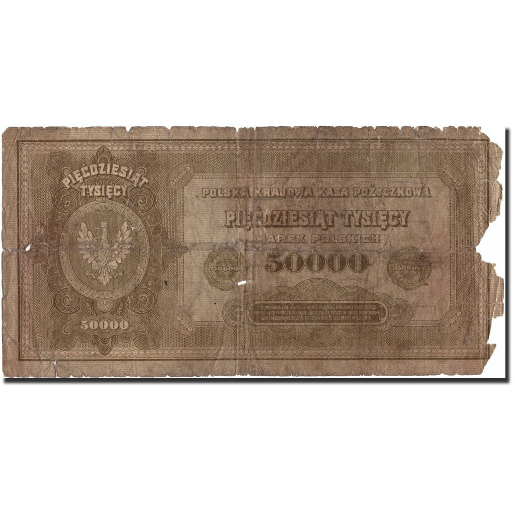 Banknote, Poland, 50,000 Marek, 1922, 1922-10-10, KM:33, AG(1-3)