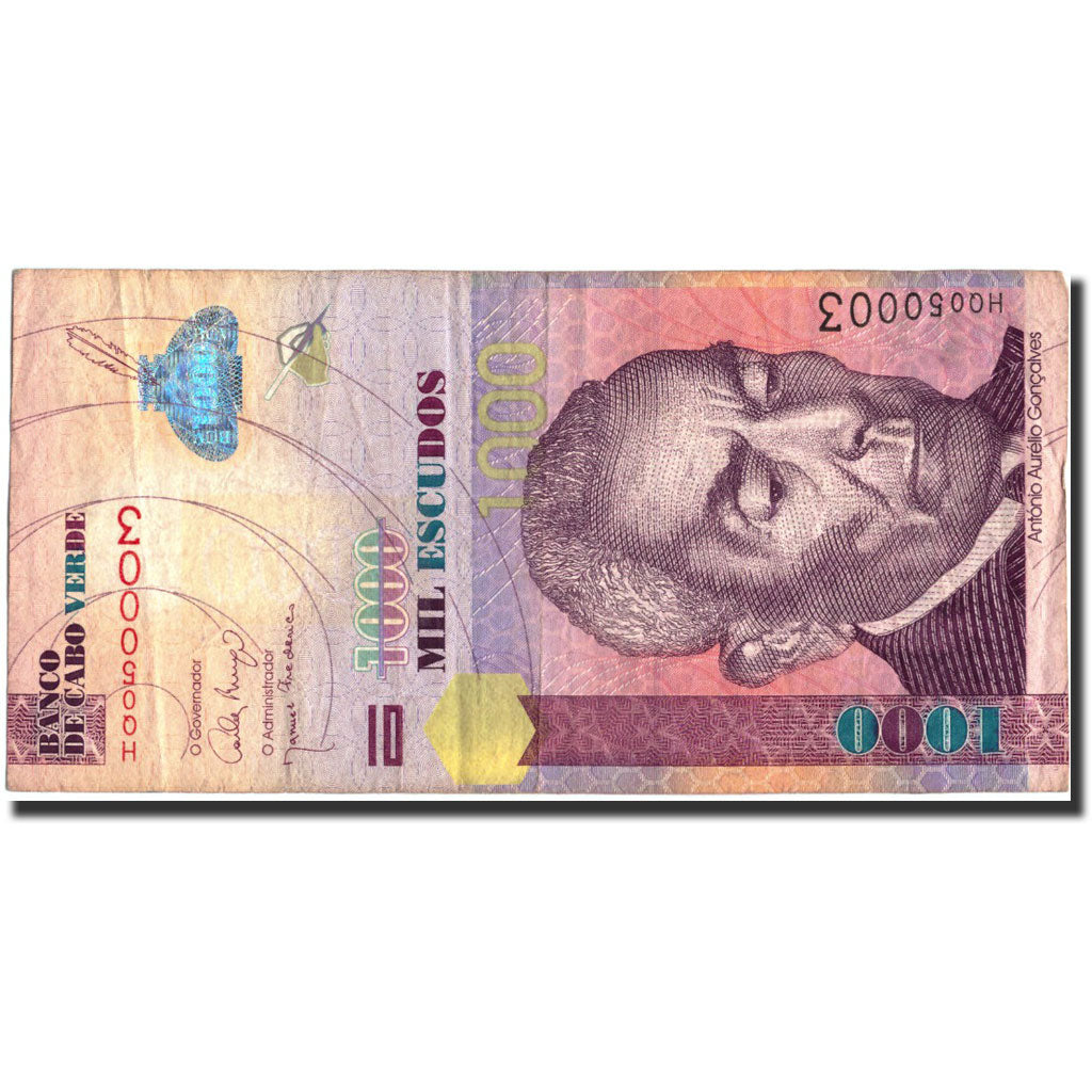 Banknote, Cape Verde, 1000 Escudos, 2007, 2007-09-25, KM:70a, VF(30-35)