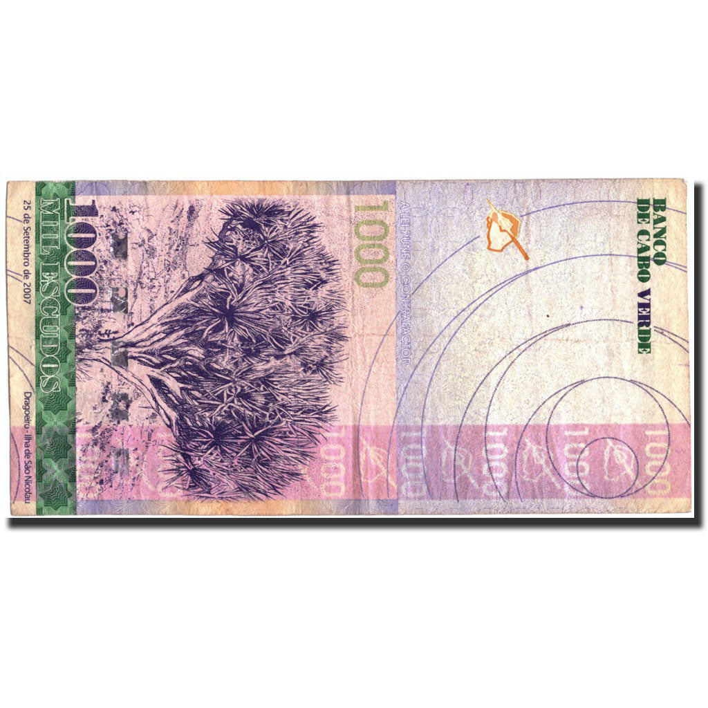 Cape Verde, 1000 Escudos, 2007, KM:70a, 2007-09-25, VF(20-25)