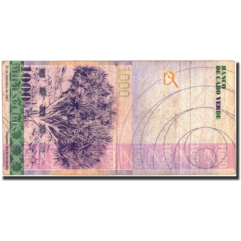 Banknote, Cape Verde, 1000 Escudos, 2007, 2007-09-25, KM:70a, VF(20-25)