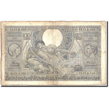 Banknote, Belgium, 100 Francs-20 Belgas, 1941, 1941-12-05, KM:107, VF(20-25)