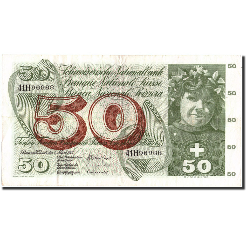 Banknote, Switzerland, 50 Franken, 1973, 1973-03-07, KM:48m, EF(40-45)