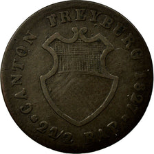 Coin, SWISS CANTONS, FREIBURG, 2-1/2 Rappen, 1827, AU(55-58), Billon, KM:81