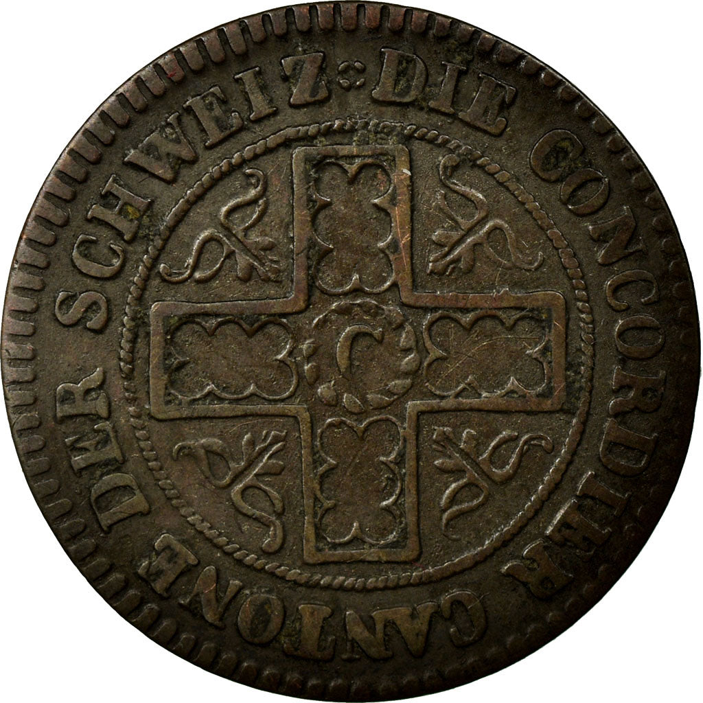 Coin, SWISS CANTONS, FREIBURG, 2-1/2 Rappen, 1827, AU(55-58), Billon, KM:81