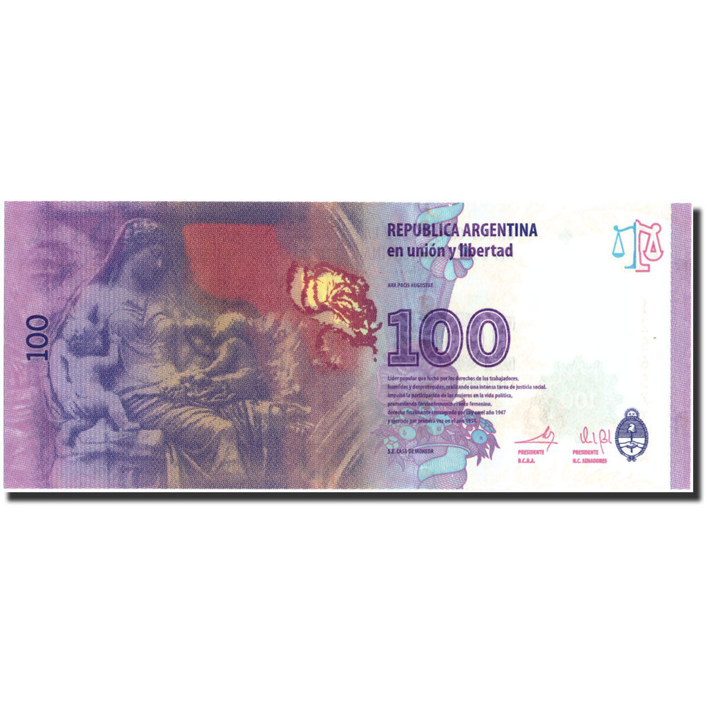 Banconote, Argentina, 100 Pesos, Undated (2012), KM:358a, Undated, FDS
