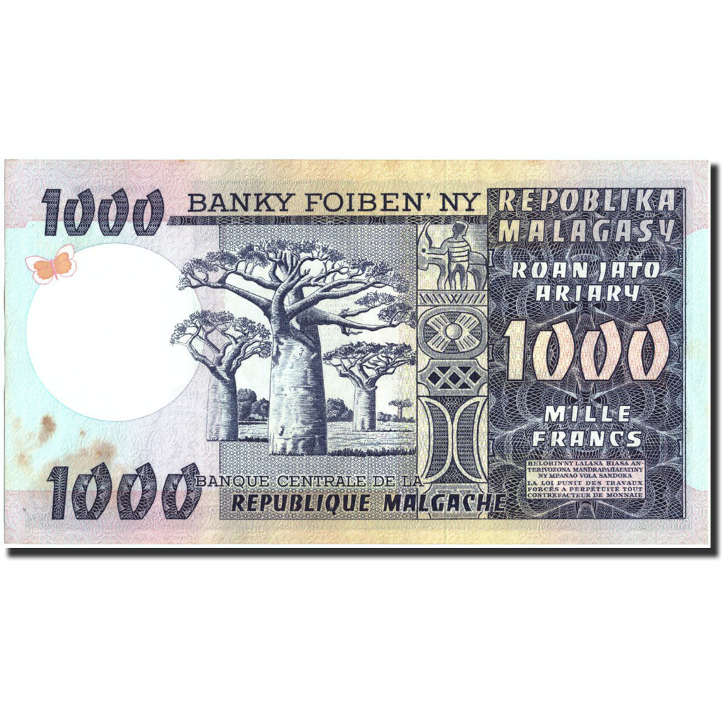 Banknote, Madagascar, 1000 Francs = 200 Ariary, Undated, Undated, KM:65a
