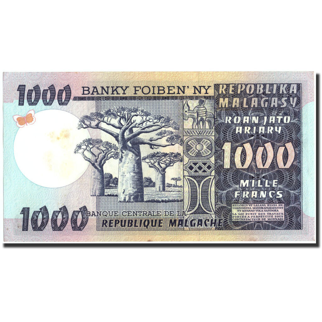 Banknote, Madagascar, 1000 Francs = 200 Ariary, Undated, Undated, KM:65a