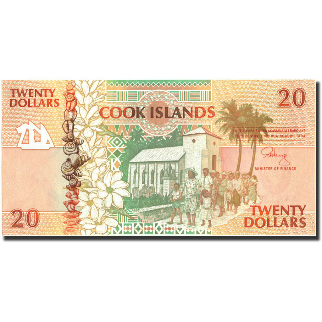 Cookinseln, 20 Dollars, Undated (1992), KM:9a, UNZ