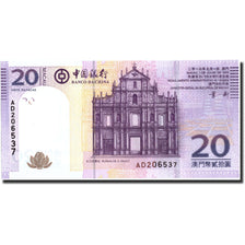Banknote, Macau, 20 Patacas, 2013, 2013-07-01, KM:109, UNC(65-70)