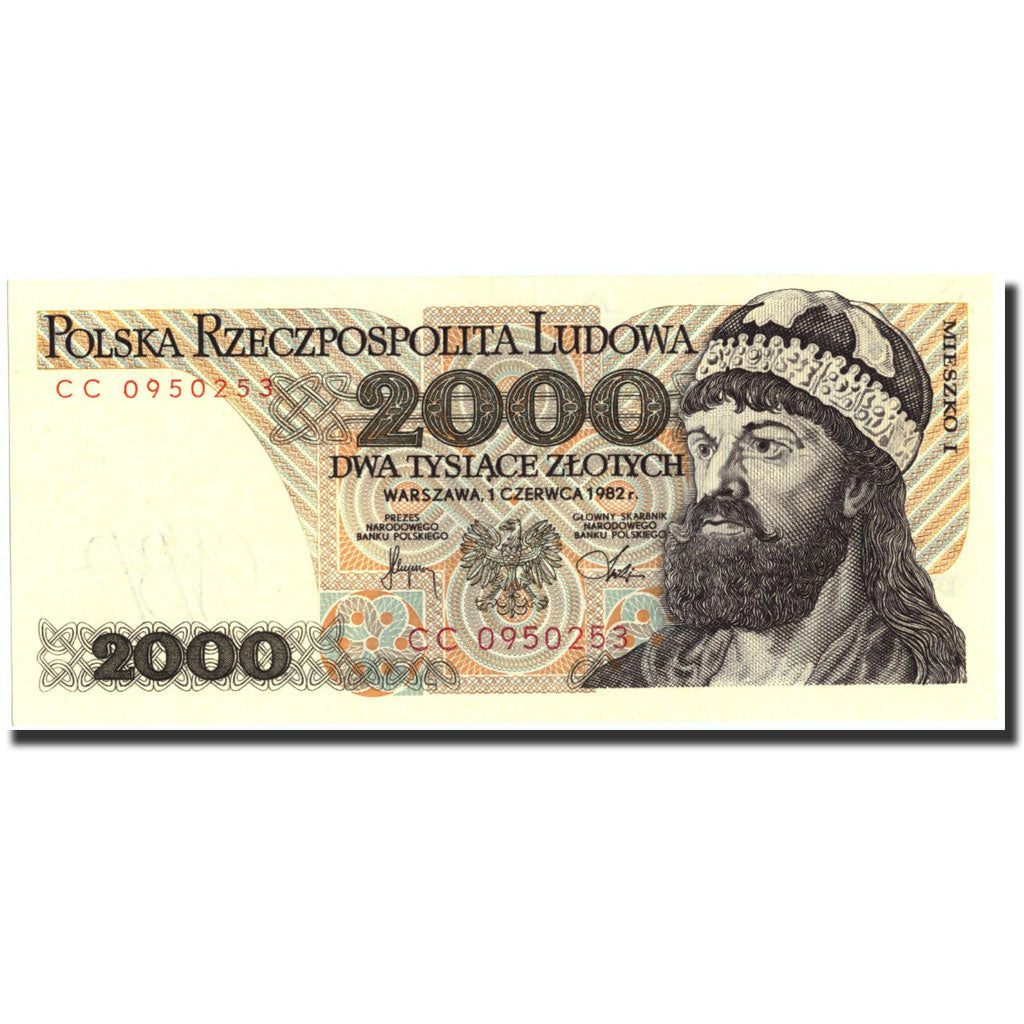 Poland, 2000 Zlotych, 1982, KM:147c, 1982-06-01, UNC(65-70)