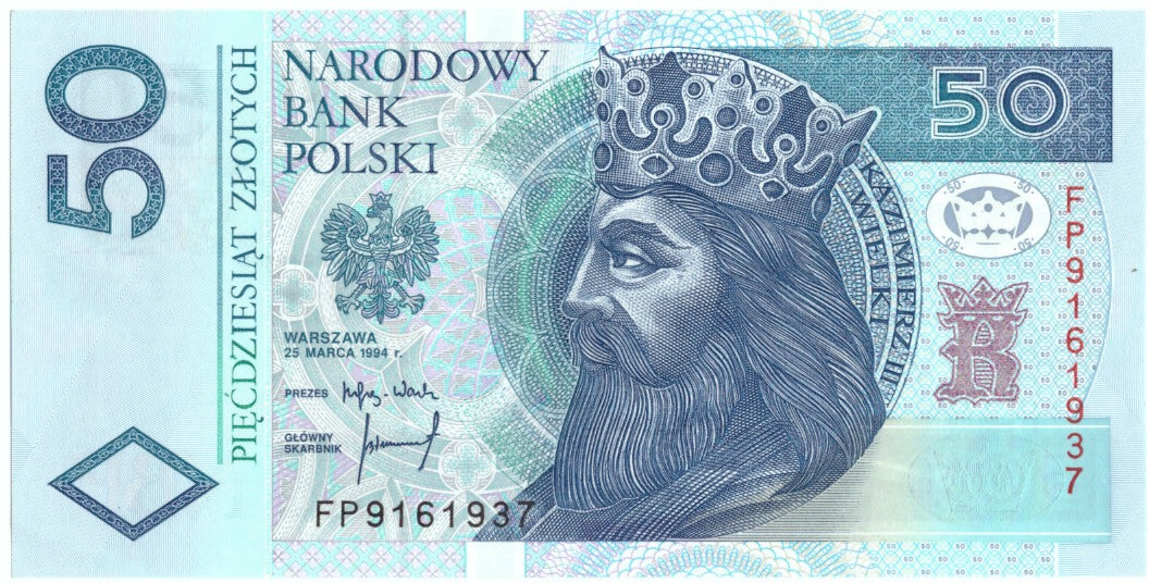 Poland, 50 Zlotych, 1994, 1994-03-25, KM:175a, UNC(65-70)