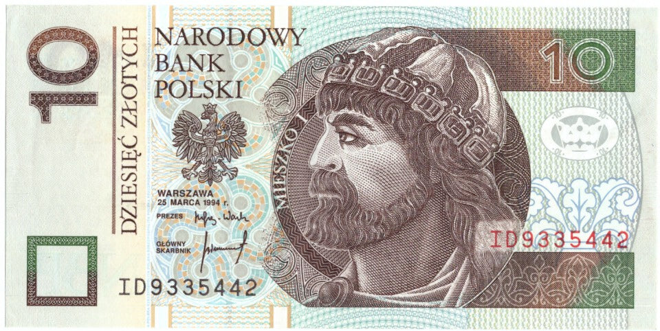 Billet, Pologne, 10 Zlotych, 1994, 1994-03-25, KM:173a, SPL+