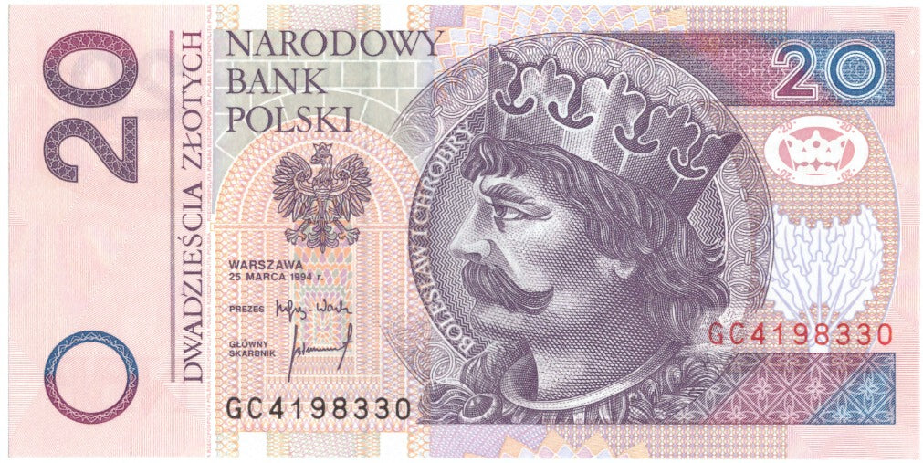Banknote, Poland, 20 Zlotych, 1994, 1994-03-25, KM:174a, UNC(65-70)