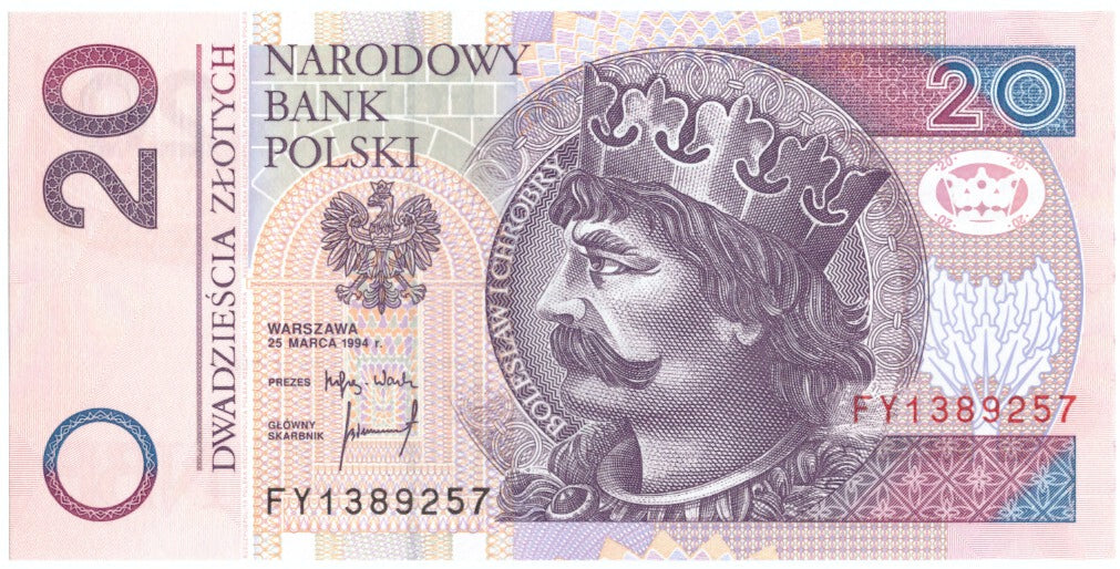 Banknote, Poland, 20 Zlotych, 1994, 1994-03-25, KM:174a, UNC(65-70)