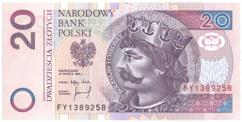 Banknote, Poland, 20 Zlotych, 1994, 1994-03-25, KM:174a, UNC(65-70)