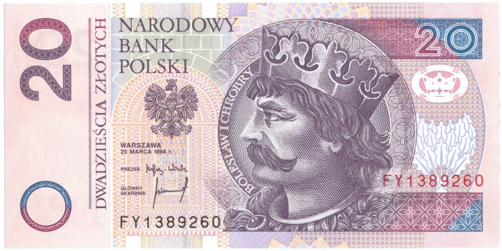 Banknote, Poland, 20 Zlotych, 1994, 1994-03-25, KM:174a, UNC(65-70)