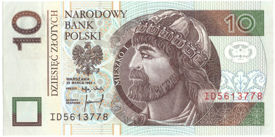 Banknote, Poland, 10 Zlotych, 1994, 1994-03-25, KM:173a, UNC(63)