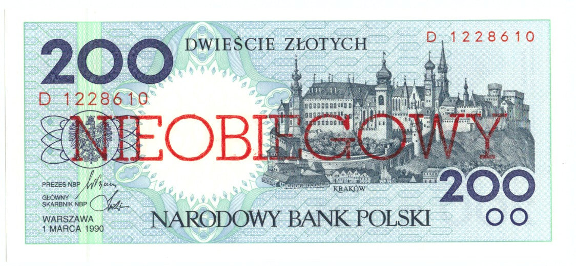 Banknot, Polska, 200 Zlotych, 1990, 1990-03-01, KM:171a, UNC(65-70)