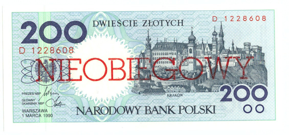 Poland, 200 Zlotych, 1990, 1990-03-01, KM:171a, UNC(65-70)