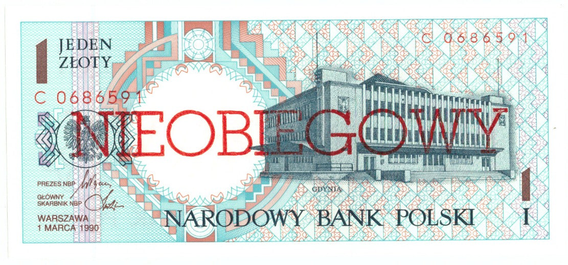 Banknote, Poland, 1 Zloty, 1990, 1990-03-01, KM:164A, UNC(65-70)