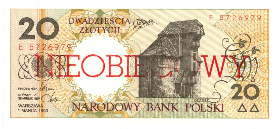 Poland, 20 Zlotych, 1990, 1990-03-01, KM:168a, UNC(65-70)