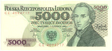 Poland, 5000 Zlotych, 1982, 1982-06-01, KM:150a, UNC(65-70)