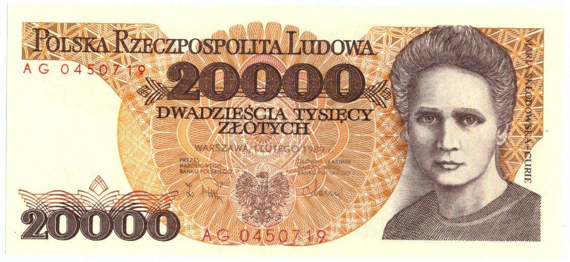Poland, 20,000 Zlotych, 1989, 1989-02-01, KM:152a, UNC(65-70)