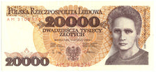 Pologne, 20,000 Zlotych, 1989, 1989-02-01, KM:152a, SUP