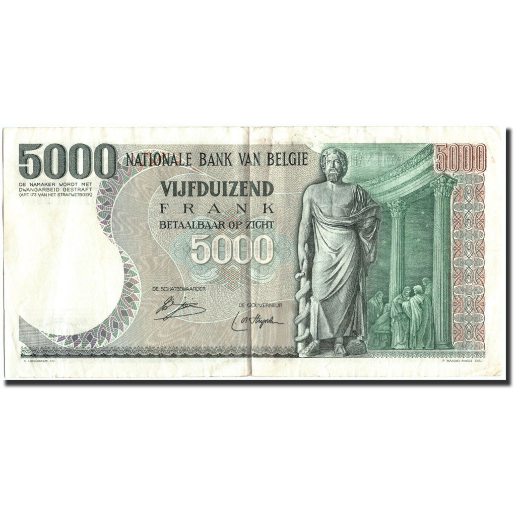 Banknote, Belgium, 5000 Francs, 1977, 1977-06-08, KM:137, EF(40-45)