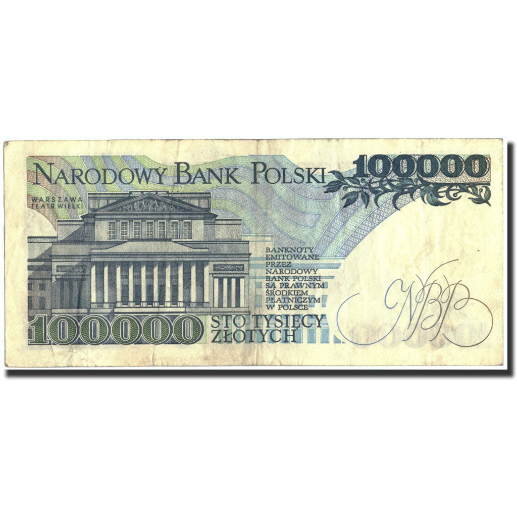 Poland, 100,000 Zlotych, 1990, 1990-02-01, KM:154a, VF(30-35)