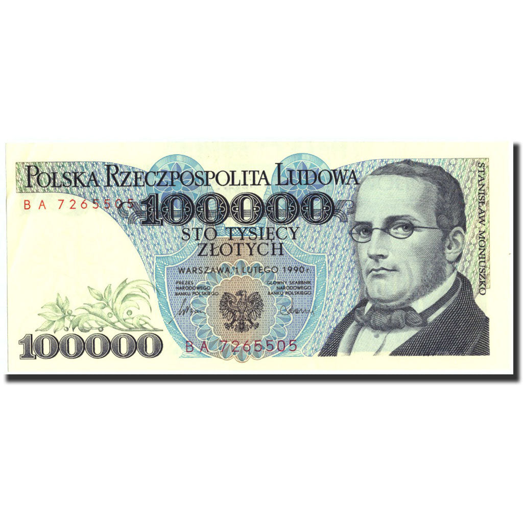 Poland, 100,000 Zlotych, 1990, 1990-02-01, KM:154a, EF(40-45)