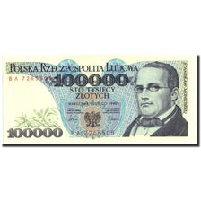 Poland, 100,000 Zlotych, 1990, 1990-02-01, KM:154a, EF(40-45)