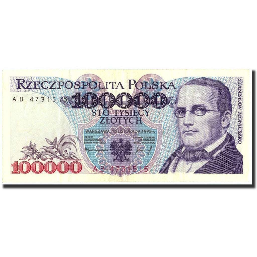 Poland, 100,000 Zlotych, 1993, 1993-11-16, KM:160a, AU(50-53)