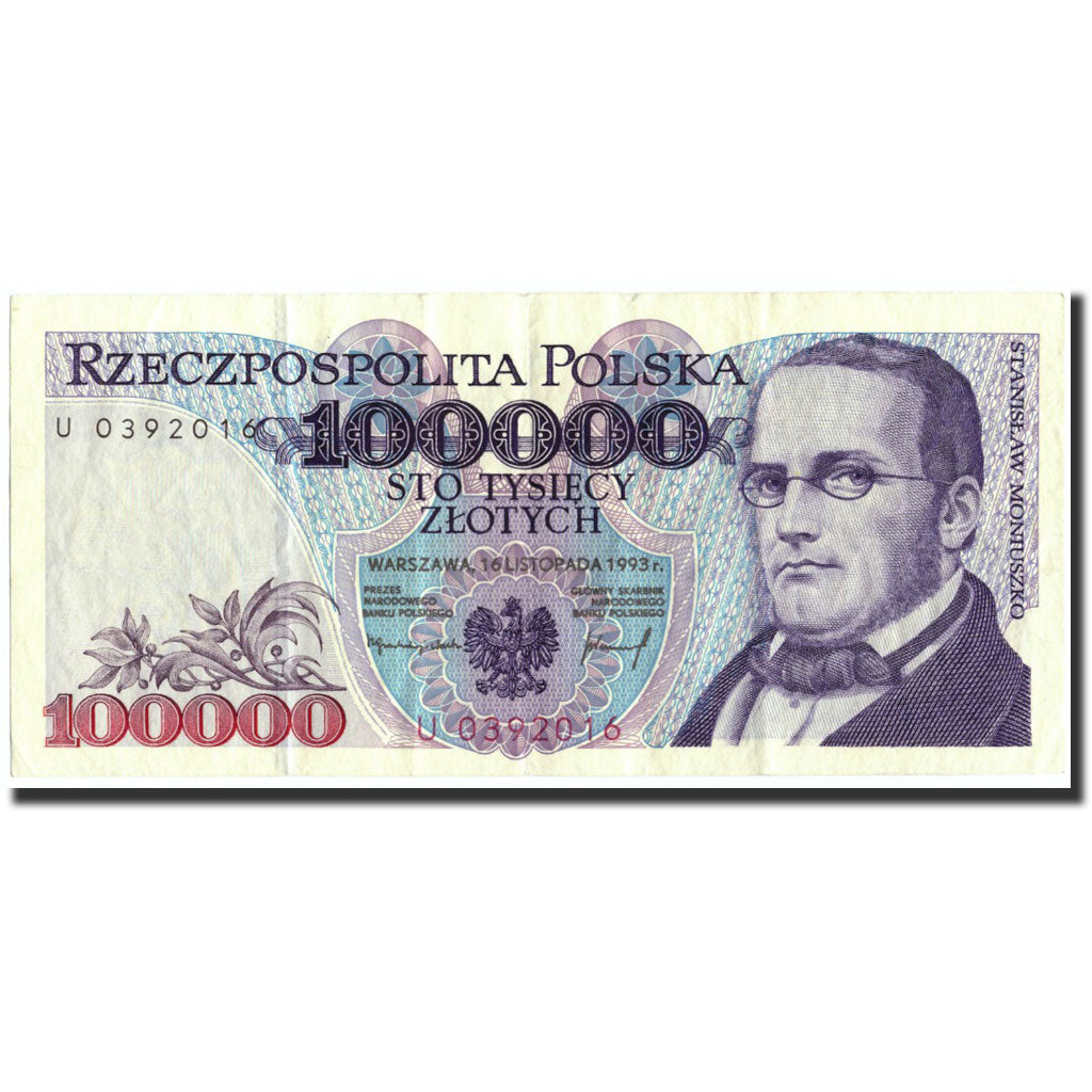Poland, 100,000 Zlotych, 1993, 1993-11-16, KM:160a, EF(40-45)