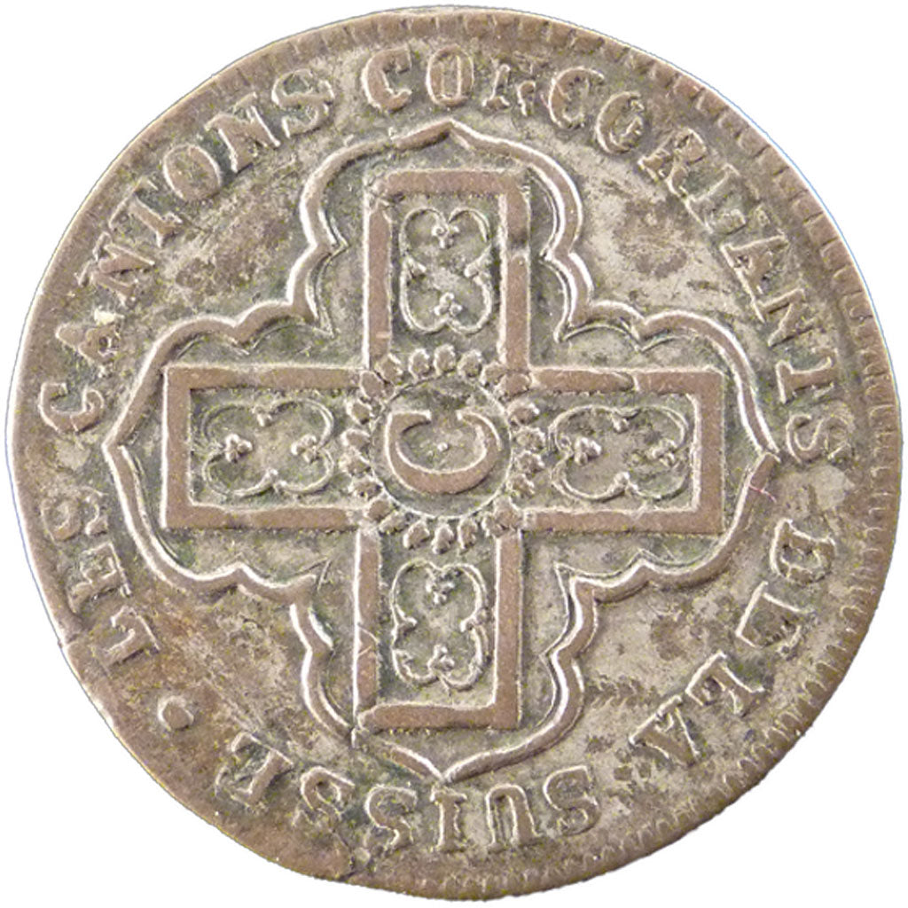 Switzerland, Batzen, 1827, KM #20, AU(55-58), Billon, 2.30