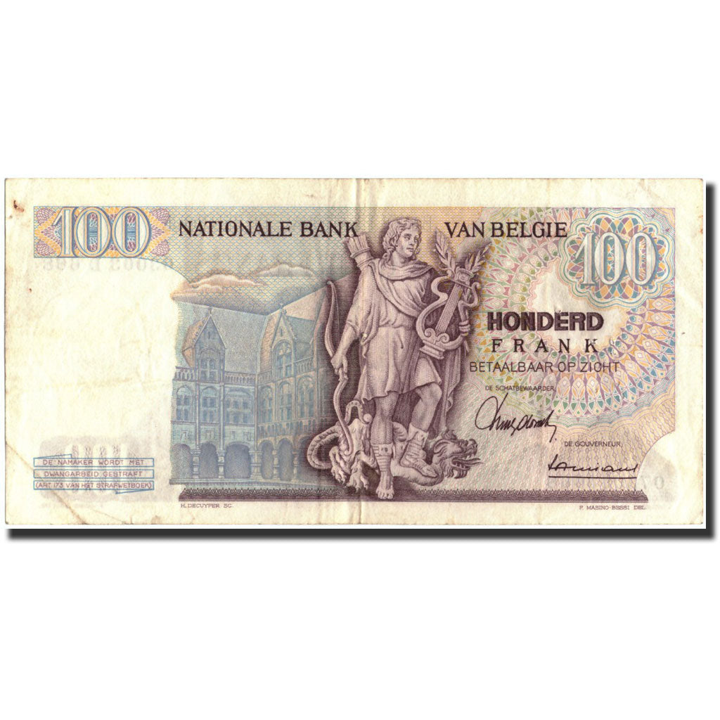 Banknote, Belgium, 100 Francs, 1965, 1965-11-17, KM:134a, VF(30-35)