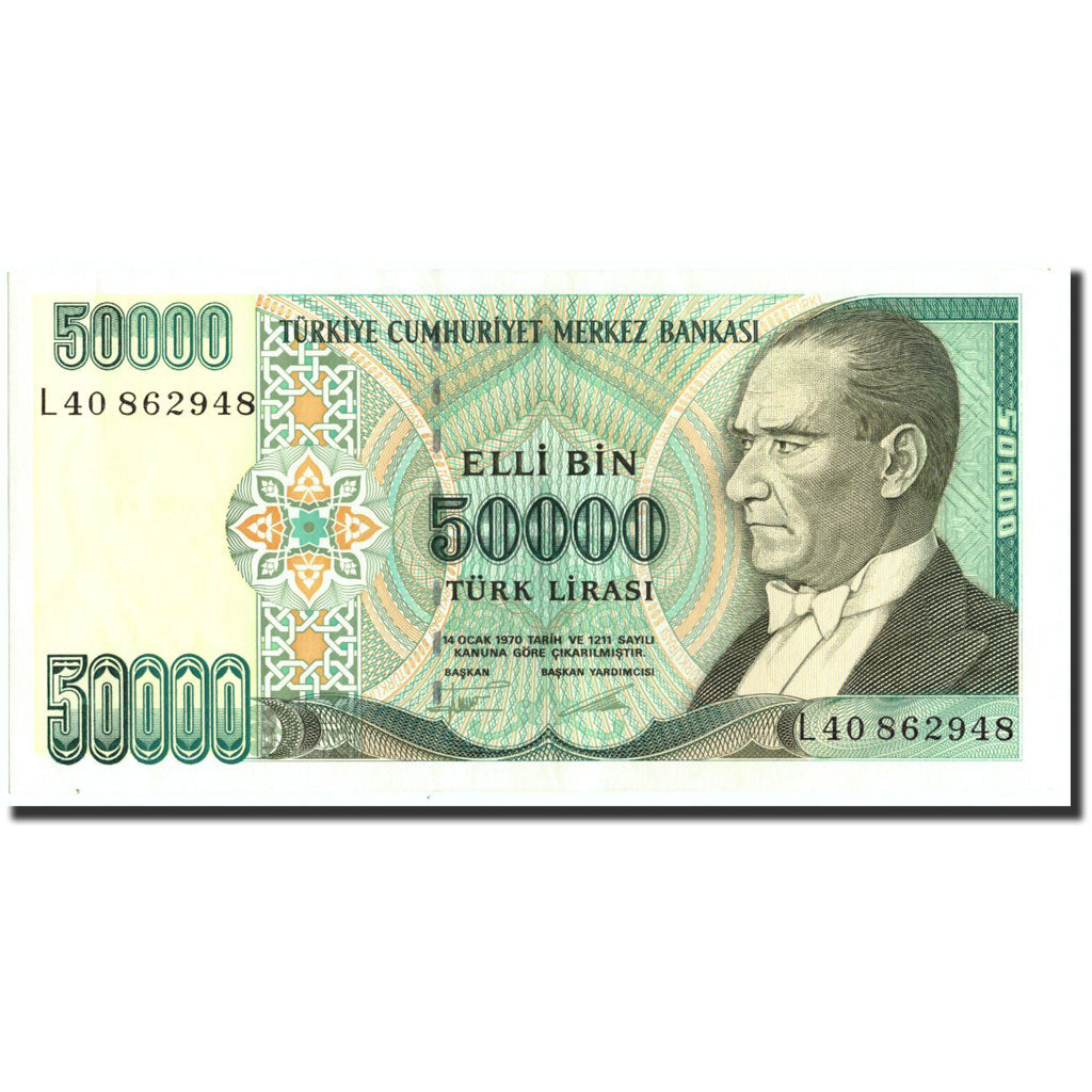 Billet, Turquie, 50,000 Lira, 1970, 1970-10-14, KM:204, TTB+