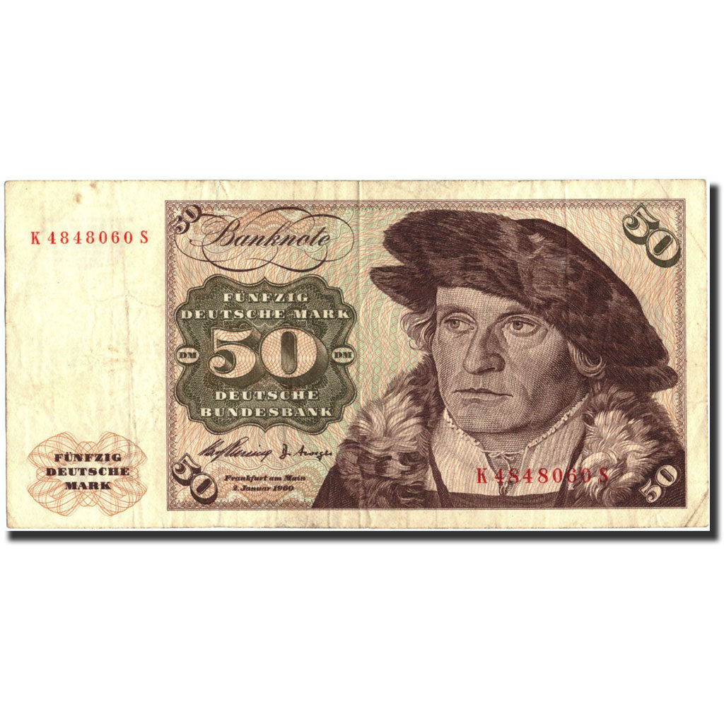 GERMANY - FEDERAL REPUBLIC, 50 Deutsche Mark, 1960, KM:21a, 1960-01-02